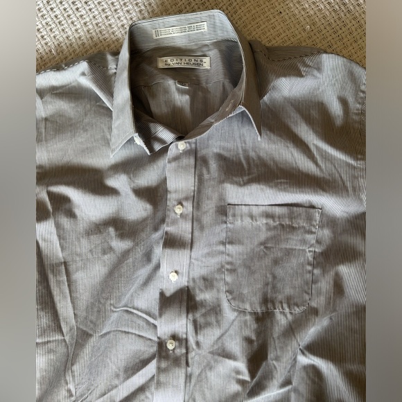 Men’s Striped Short Sleeve Button Down Shirt - Editions by Van Heusen Size 17.5 - Picture 6 of 7